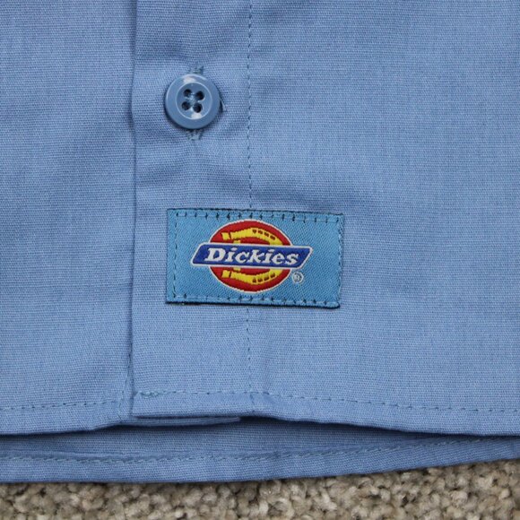 Dickies 2-Pocket Work Shirt NWT Men 3XL XXXL Blue Polyester/Cotton S/S Button Up - Picture 7 of 14